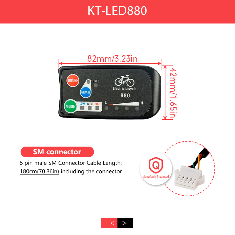 KT – écran LCD3 LCD8H LED880 Kuteng pour vélo électrique, 24V/36V/48V/72V, accessoires pour Kit: LED880 SM Plug
