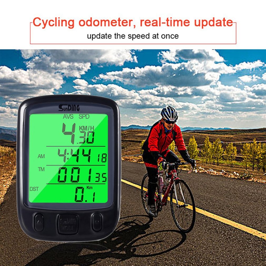 Cycle Bicycle Bike LCD Computer Odometer Speedometers With Backlight