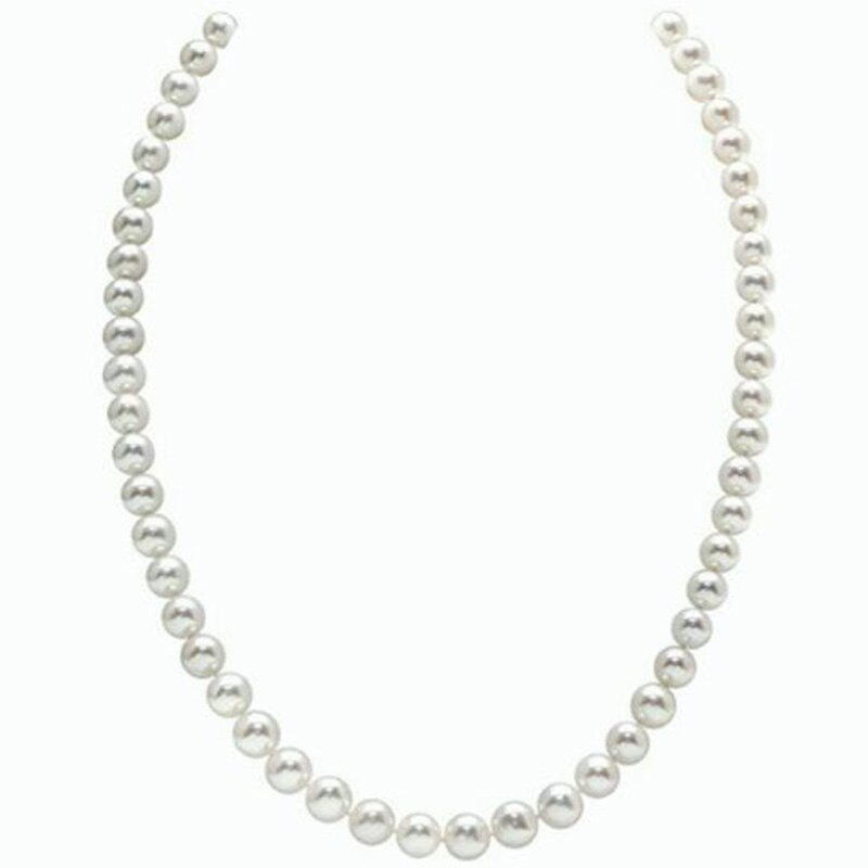 Jahrgang Stil Einfache 4MM Perle Kette Halsband Halskette für Frauen Hochzeit Liebe Hülse Anhänger Halskette Schmuck
