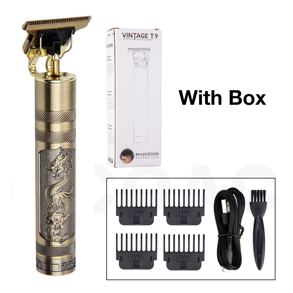 Elektrische tondeuse, tondeuse voor mannen, draadloos scheerapparaat, trimmer voor 0mm kappers, tondeuse voor baard, baardtrimmer: Draken-usb-box