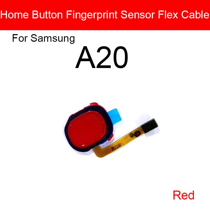 Impronte digitali del Tasto della Casa Cavo Della Flessione Per Samsung Galaxy A20 A20E A30 A40 A60 Sensore di Riconoscimento di Pulsante di Ritorno Della Flessione di Riparazione Del Nastro: red A20