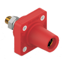 16 Series Cam-Lock 400A Female Chassis Connector Panel Mount Threaded Socket: Red