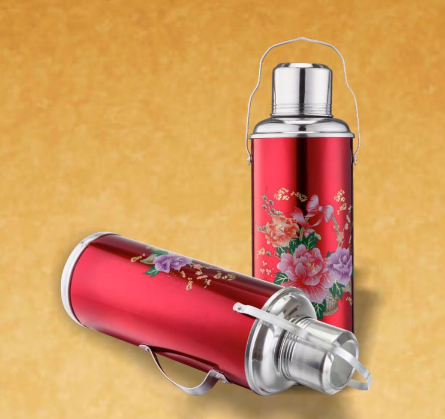 1.2l/2l Retro Travel Thermosflask Thermos Water Koffie Fles Rvs Coffee Cup Mok Warmte Koude Behoud