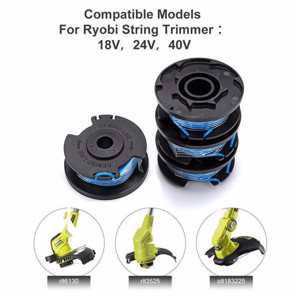 3Pcs String Trimmer Line Ryobi 0.065 inch Autofeed for Replacement Spools 18V 24V 40V Cordless Trimmers Power Tool + AC14RL3A