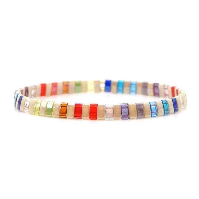 Go2boho Vintage Tila pulseras de perlas para Mujer verano playa hombres joyería MIYUKI Tila pulsera Pulseira Mujer playa: TL-B190253D colorful