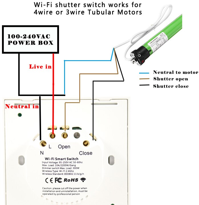 Smart Switch Controller WiFi Elektrische Touch Jaloezieën Gordijn Switch 3 Gang EU Standaard Ewelink APP Voice Control door Alexa Echo