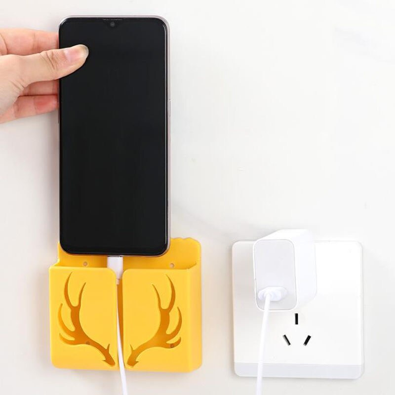 Wall Mounted Storage Organizer Box Remote Control Organizer Case Mobile Phone Plug Charging Holder Rack Home Multifunction Stand
