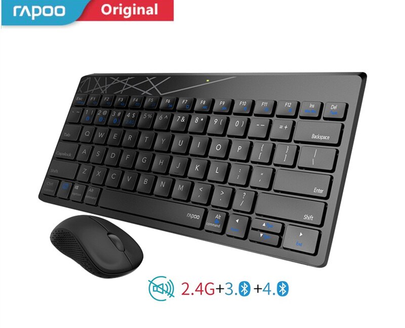 Neue Rapoo 8000M Multi-modus Stille Drahtlose Tastatur Maus Combos Bluetooth 3,0 & 4,0 RF 2,4G schalter zwischen 3 Geräte Verbindung: X220T Schwarz