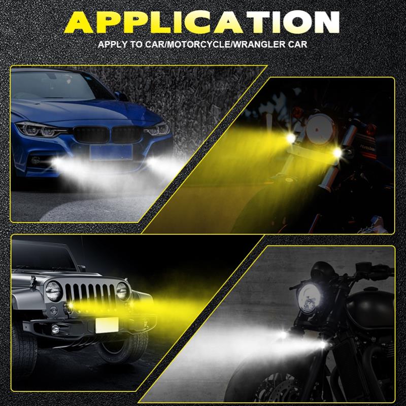 Faro LED para motocicleta, focos impermeables a prueba de golpes, luces todoterreno para coches, motos y barcos