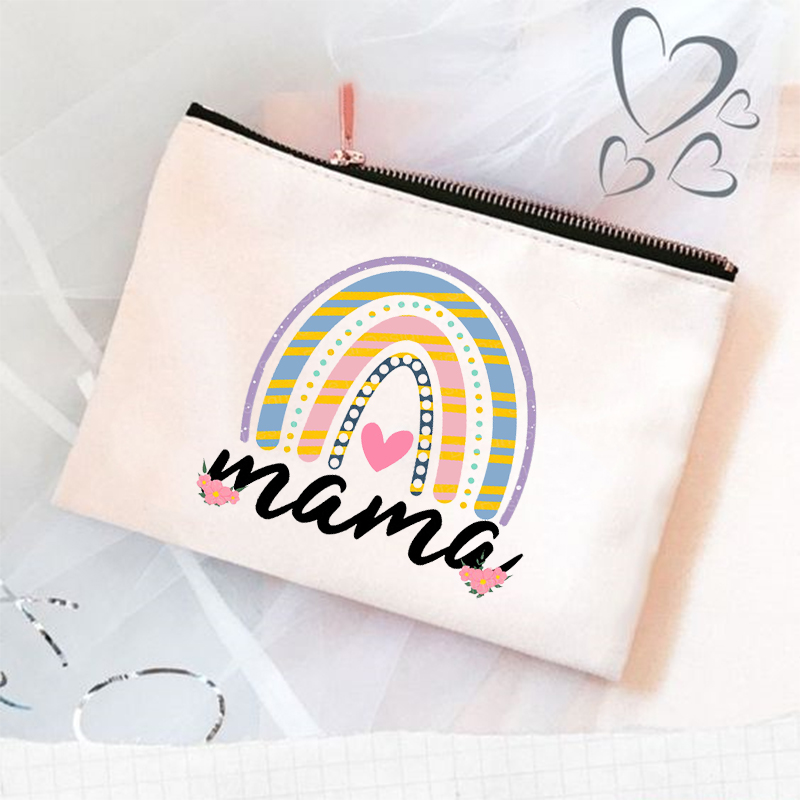 Rainbow Mama Print kosmetyczka kosmetyczka podróżna kobiety Organizer do przyborów toaletowych Tote kobieta przechowywanie makijaż torby torebka prezent dla mamy