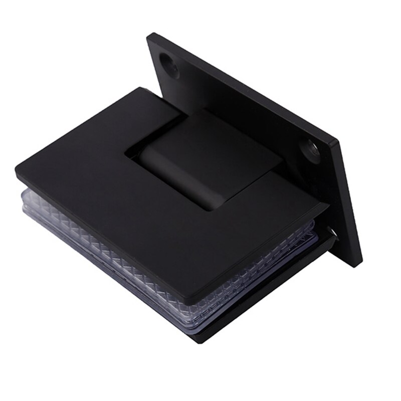 Frameless Pivot Shower Glass Doors Hinge Stainless Steel Bathroom Black Clip 90Degree Glass Door Cupboard Showcase Cabinet Clamp