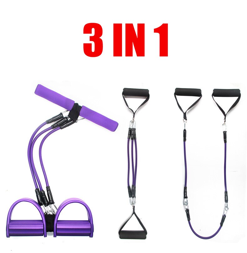Sit-Ups Abdominale Apparaat Vier-Buis Pedaal Puller Fitness Multifunctionele Verwijderbare Pull Touw Drie-Buis Pedaal Pull touw