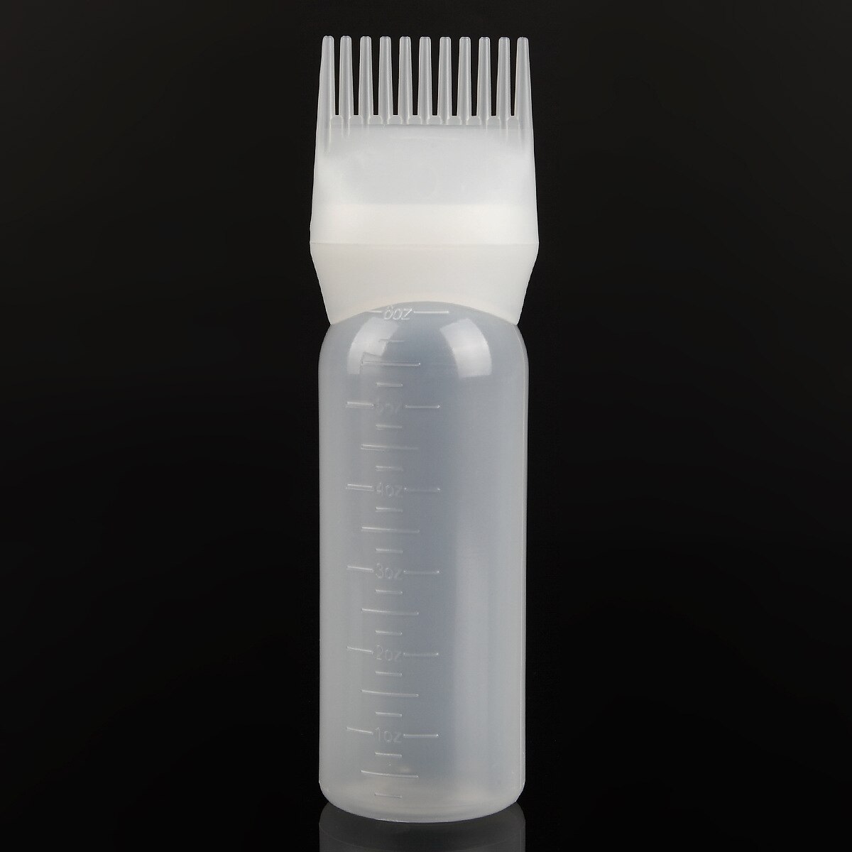 120ml flerfarvet hårfarve genopfyldelig skala flaske applikator kam plast dispensering hårfarvning frisør styling værktøjer: Hvid