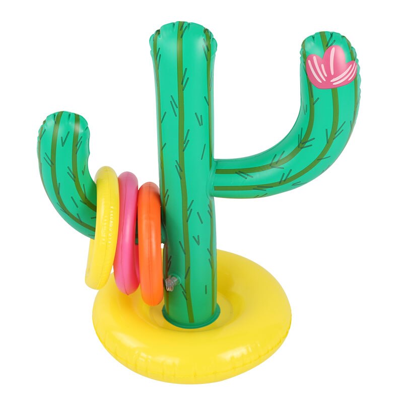 Inflatable Cactus Ring Toss Game Swimming Pool Ring Toss Games Inflatable Pool Toys Family Outdoor Party Game Summer: Default Title