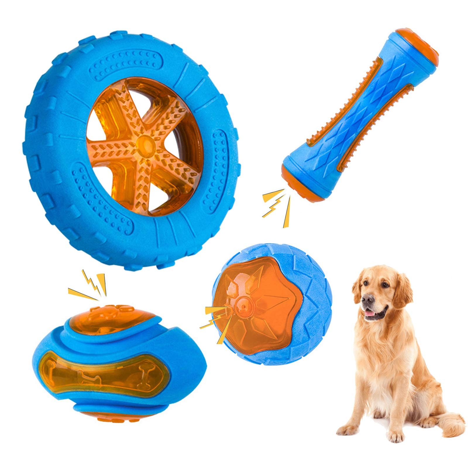 Rubber Hond Speelgoed Voor Hond Kauwen Bijten Slip Piepende Training Spelen Speelgoed Interactieve Hond Speelgoed Voor Grote Honden Tanden Reinigen