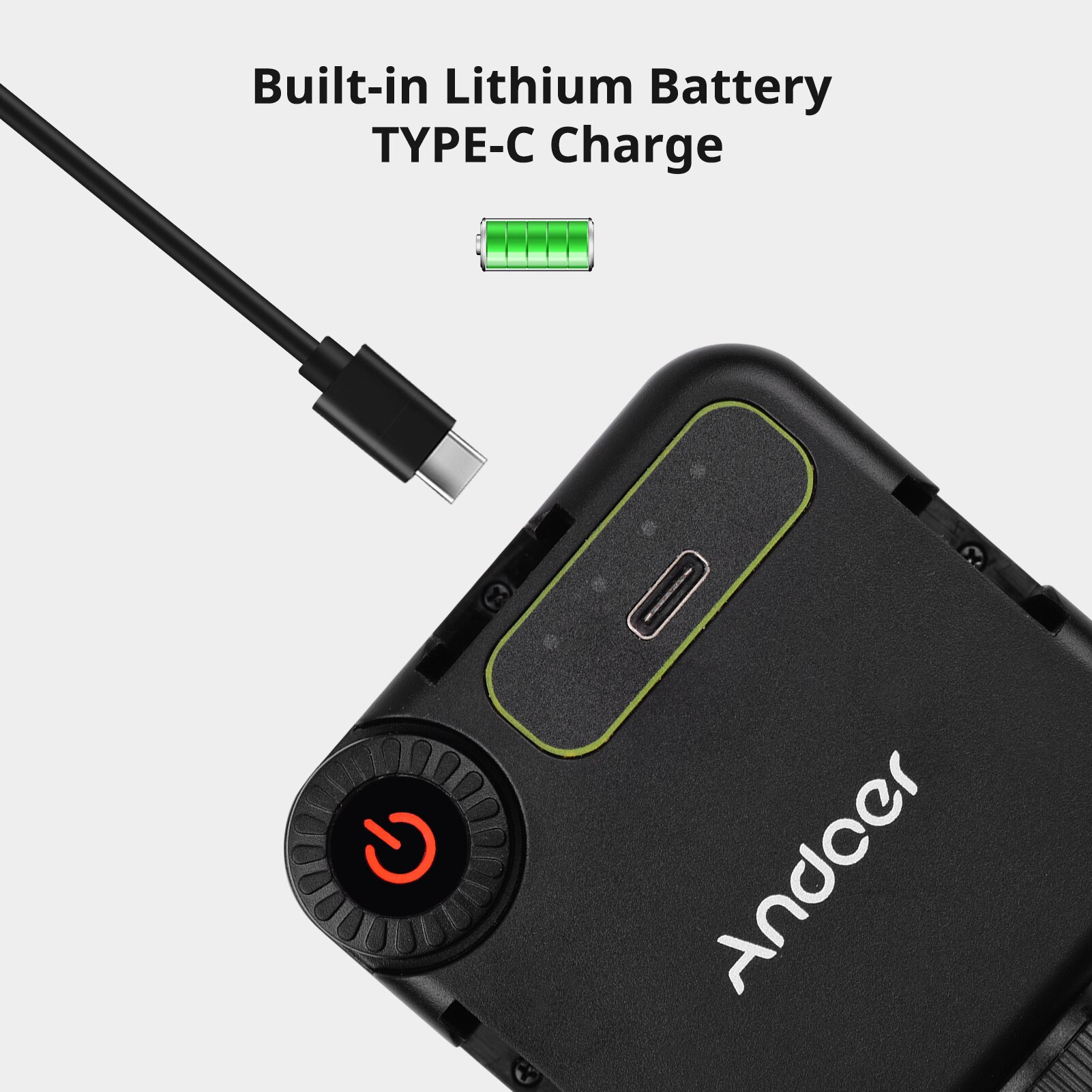 Photography Lighting Mini LED Video Light 5600K Dimmable studio Lamp 5W Built-In Rechargeable Battery 3 Cold Shoe Mounts 2pcs