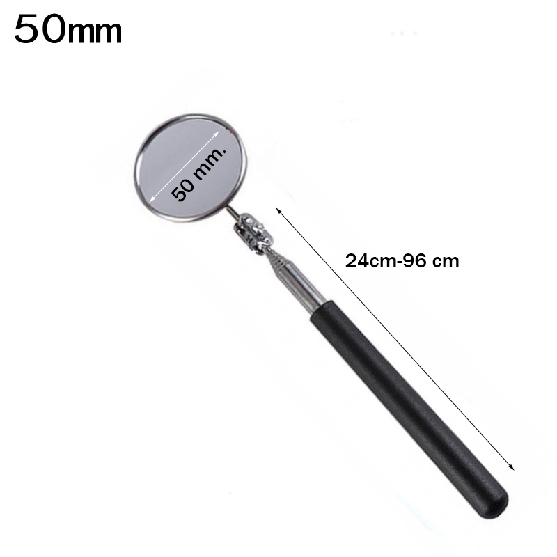 360° Inspection Mirror LED Light Telescoping Mirrors Extend Mechanic Tools Inspection Mirror Telescopic Handle Repairing Tools: Red