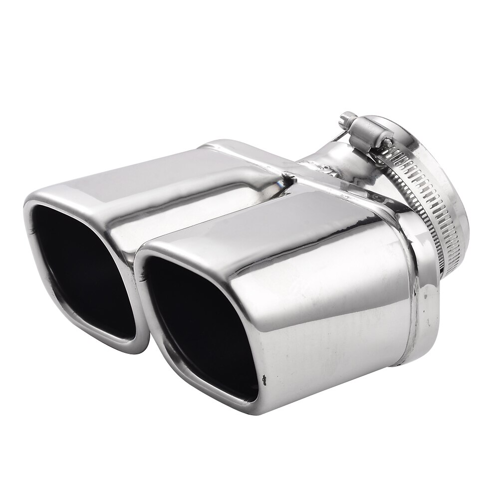 Dual Curved Exhaust Pipe Y-Pipe Car Tail Pipes Stainless Steel Muffler Tip Automobile End Pipes 1 Piece