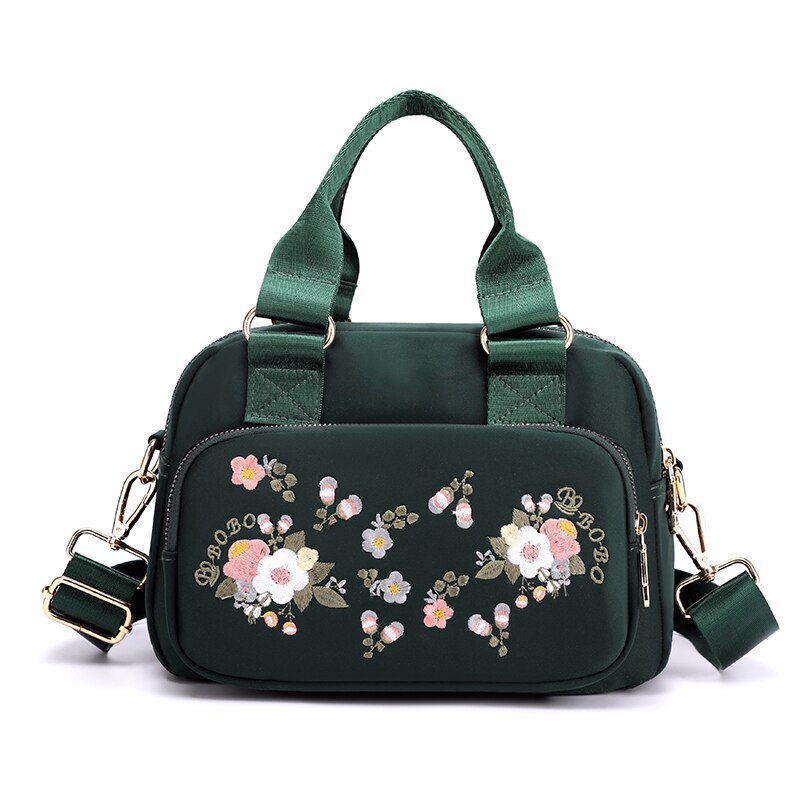 Waterdichte Vrouwen Nylon Enkele Schoudertas Handtassen Dames Vrouwelijke Grote Capaciteit Tote Crossbody Bag: Deep Green