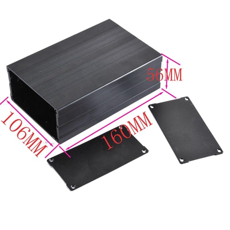 Superbat 2.20&quot;X4.17&quot;X6.30&quot; Black Big Extruded Aluminum Junction Box Enclosure Case for DIY Instrument PCB Amplifier 56x106x160mm