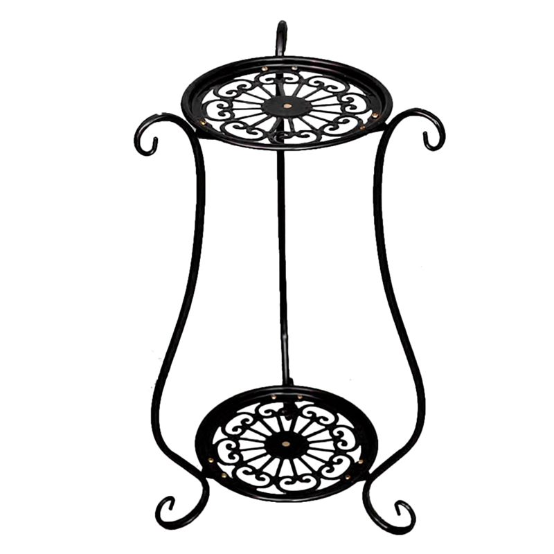 Support De Plantes Métal Blanc 4 étages - 116.8cm De Haut - Pour Intérieur Et Extérieur - Pieds Réglables