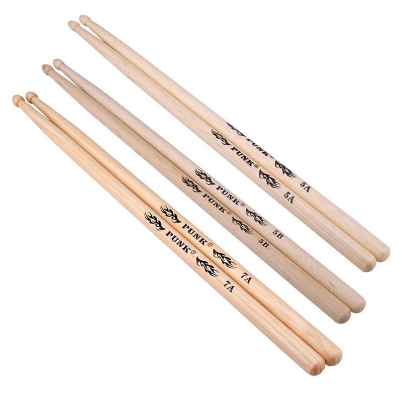 Palos de tambor de madera ligeros American Classic 5A/5B/7A palos de tambor puntas de madera suministros de instrumentos baquetas palo tambor MVI