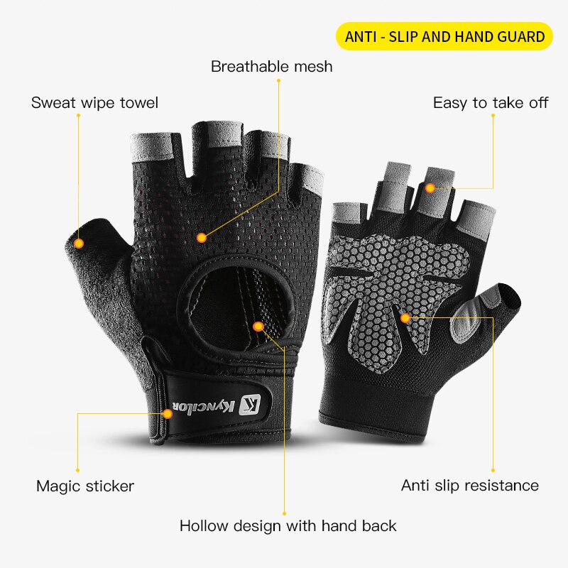 Guantes deportivos culturismo halterofilia, guantes deportivos transpirables para gimnasio antideslizante, guantes sin dedos, guantes deportivos para Fitness, para hombres y mujeres