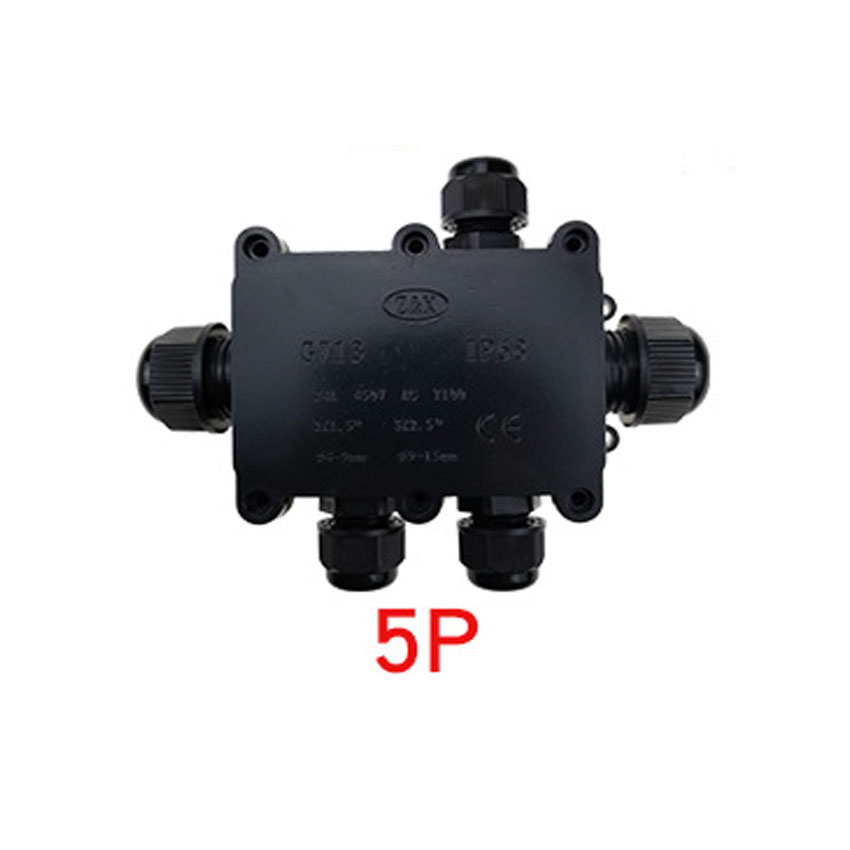 2/3/4/5/6 Way Outdoor Waterproof IP68 Electrical Cable Wire Connector Junction Box With Terminal for Electrical Wiring Accessori: Orange