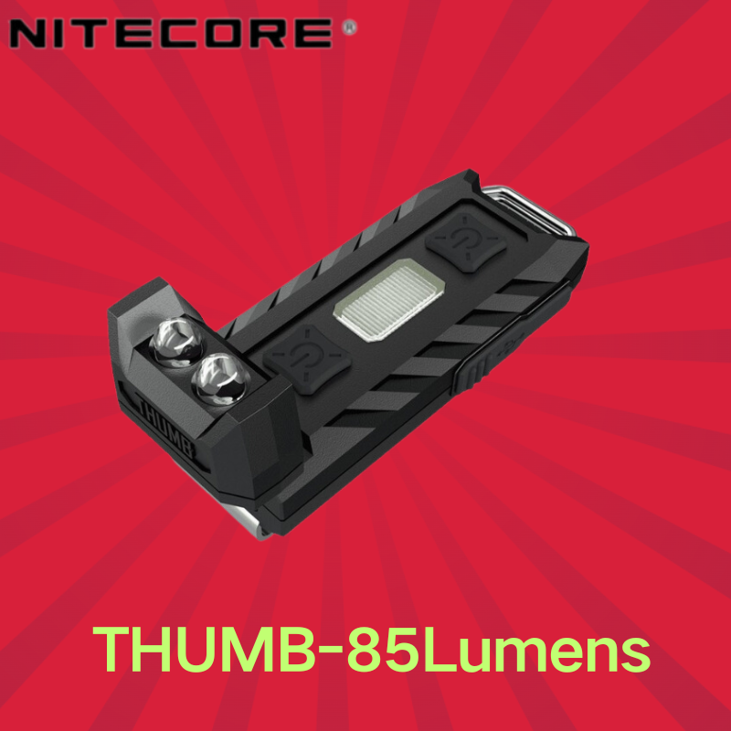 NITECORE THUMB Luz de trabajo Llavero Luz 85 Lúmenes Recargable 120 ° Mini linterna LED con fuente de luz dual y esquina del pulgar