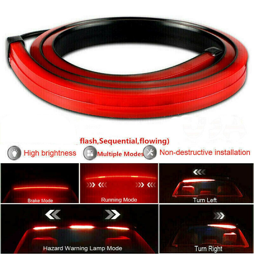 40" Car LED Rear 3rd Brake Strip DRL Driving Warning Light Turn Signal Universal High Materials