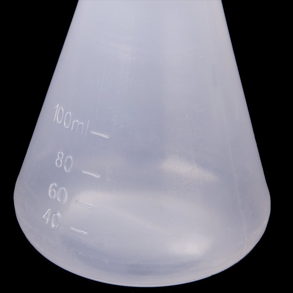 Erschwinglichen erlenmeyerkolben für Chemie Labor Kunststoff transparent - 100ml.