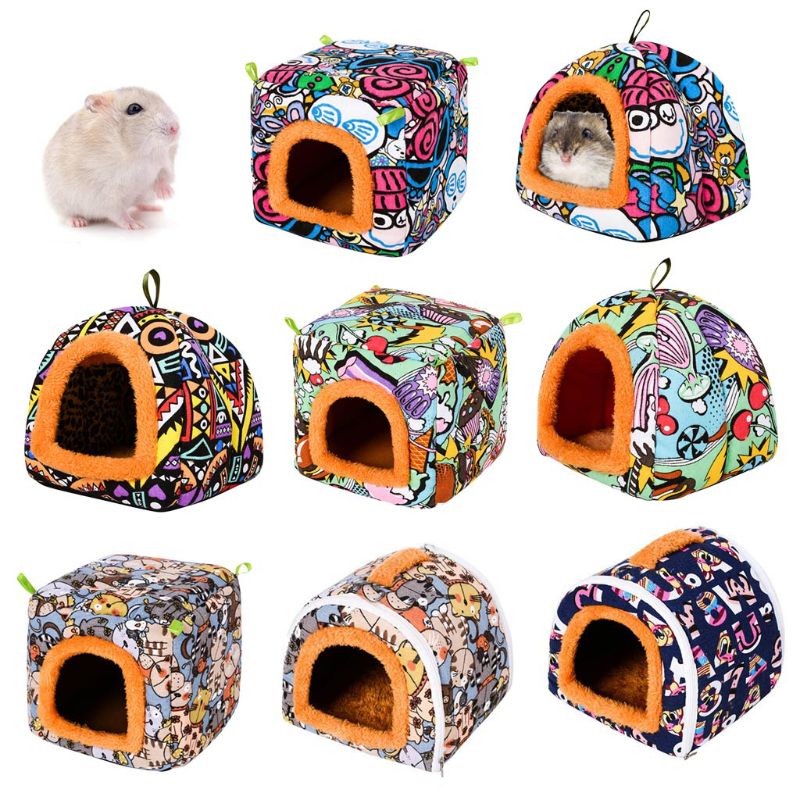 Klein Dier Cavia Hamster Egel Bed Huis Wasbare Warm Cartoon Egel Kooi Bed Habitat Nest Cube Cave