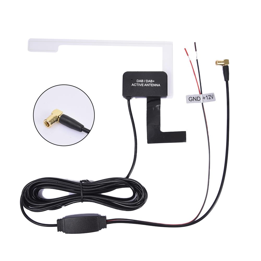 12V Glass Mount Car DAB Digital Radio Patch Aerial Antenna Adhesive Transparent Built-in Antenna European Car Accessories: Pink