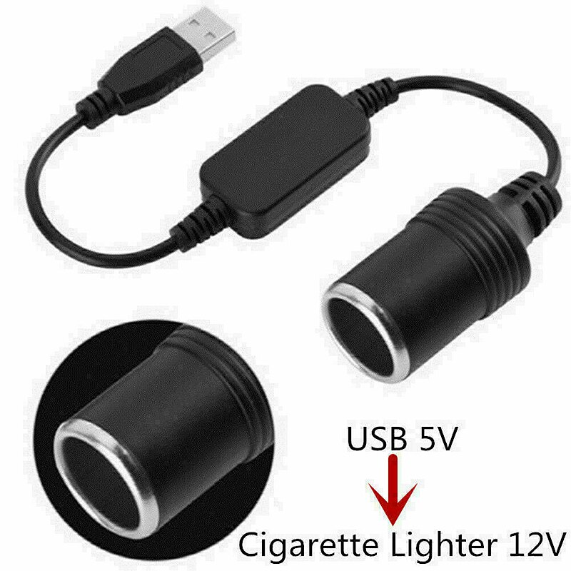 Presa accendisigari da 5 V USB a 12 V per auto adatta per Dashcam GPS luci a LED dispositivi convertitore femmina cavo adattatore 35 cm