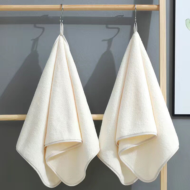 2 Pcs Soft Face Towels Pure Color Adult Face Towels High-density Coral Velvet Bathroom Bathing Absorbent Towel Bathroom Supply: 2Pcs beige