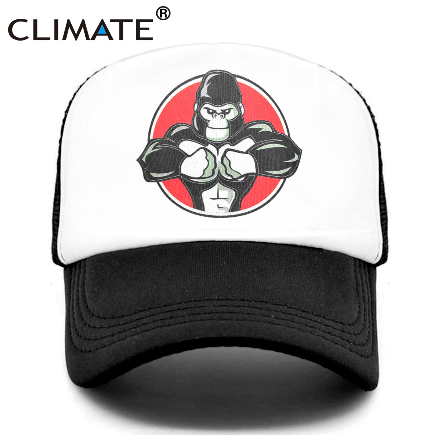 CLIMA Fresco Robusto Animale Cap Uomini Muscolare Gorilla Scimpanzé Fitness protezione di Sport Del Berretto Uomo del Muscolo PALESTRA Ventole Mesh Trucker Cap Corpo di costruzione