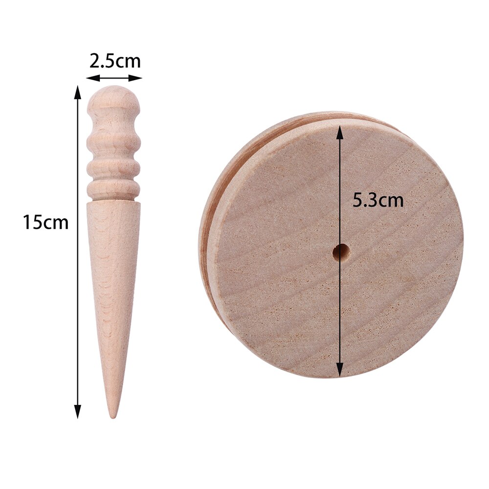 Outil de polissage multi-tailles, fraisage du cuir, bricolage artisanat bords tranchants bâton en bois rond fait à la main 1 pièce