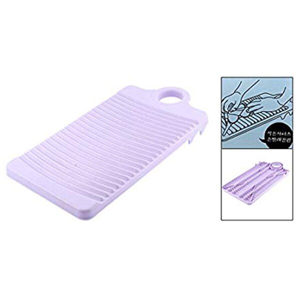 Plastic Washboard Clothes Washing Board 12.4 Inch Length Light Purple