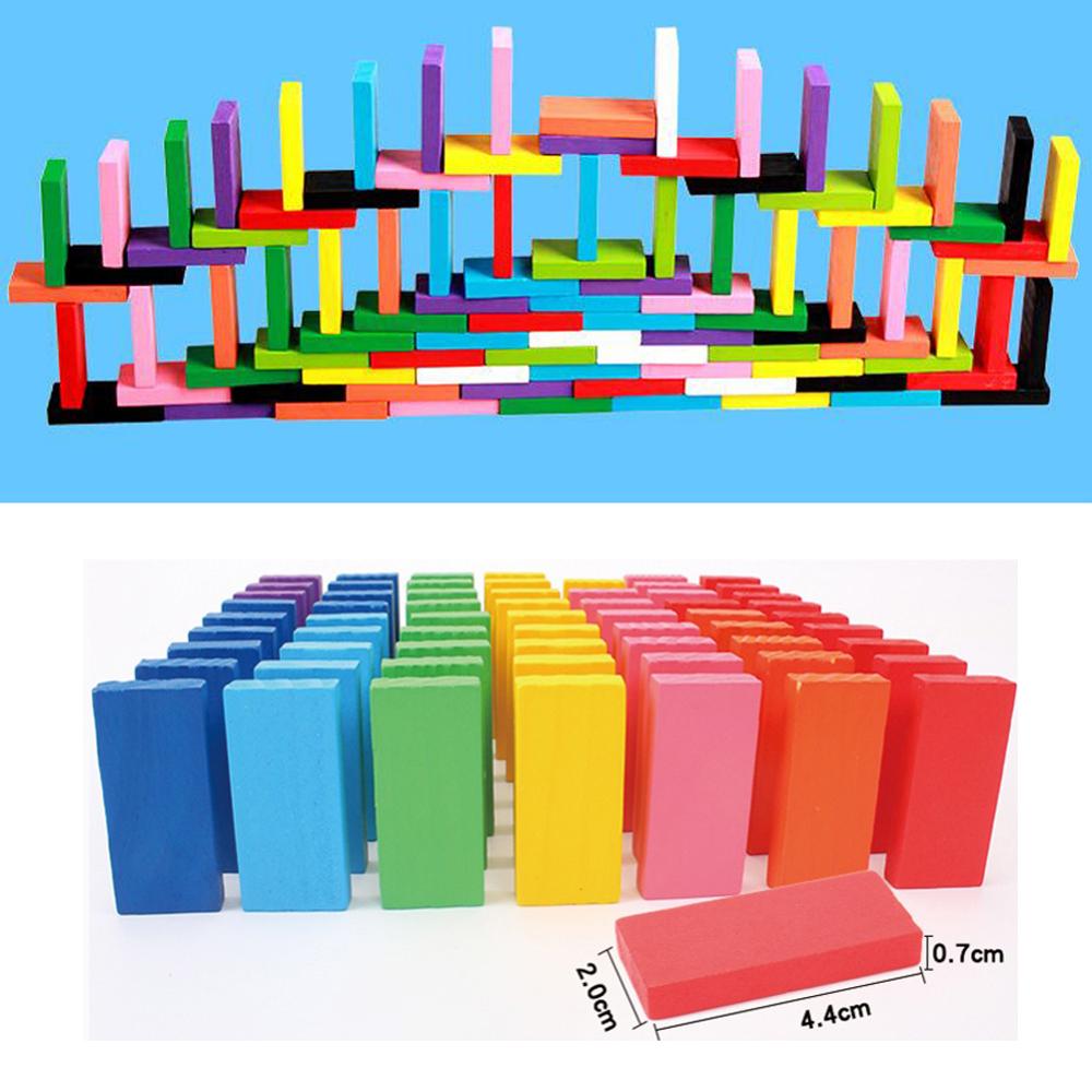120/240 Pcs Domino Blokken Kleurrijke Houten Domino Set Speelgoed Kinderen Jigsaw Voor Kerst Verjaardagscadeautjes