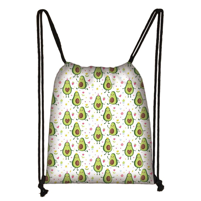 Avocado Lemon Backpack Women Softback plecak Ladies Storage torba ze sznurkiem do podróży dziewczyny Daypack torba na książki uchwyt na buty prezent: skdavocadocw12