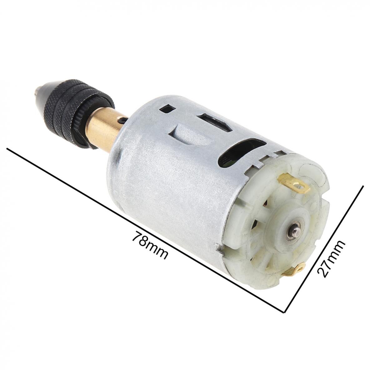 DC 12-24V Mini 385 Motor Hand Drill 16000RPM Multifunction Three-jaw Chuck and Wrench for PCB Wood Plastic Cardboard Hole Saw