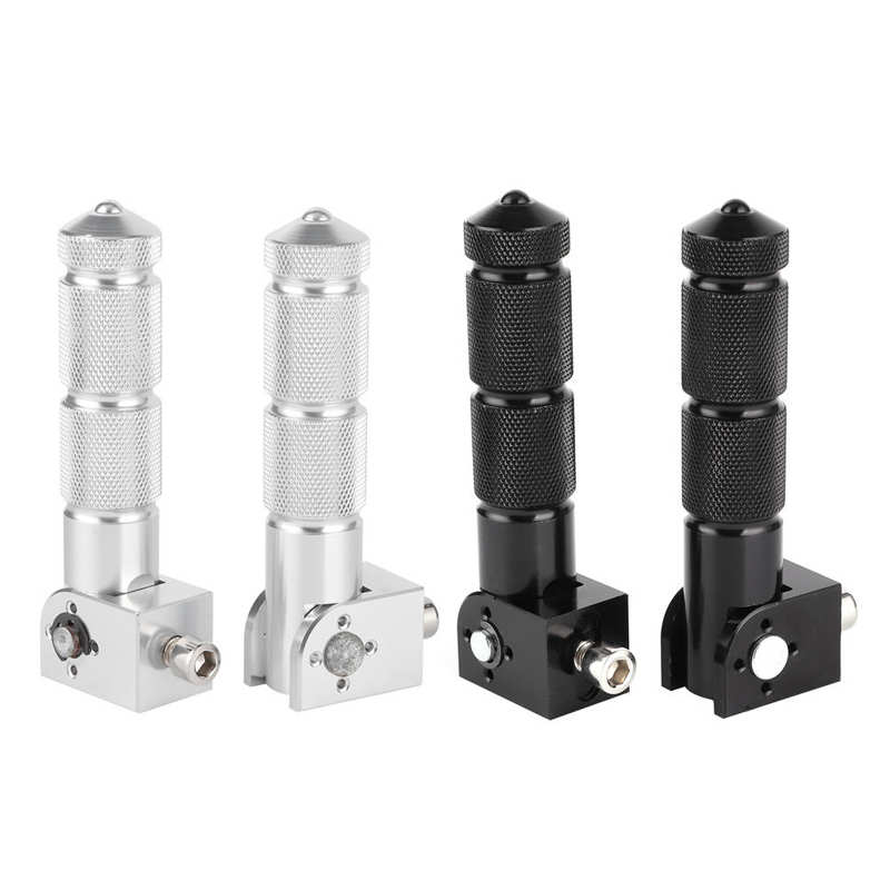 2Pcs Aluminum Pedals for Motorcycle Electric Car 8MM Universal 90 Degree Folding Support Rod Motorcycle Foot Peg Footrest