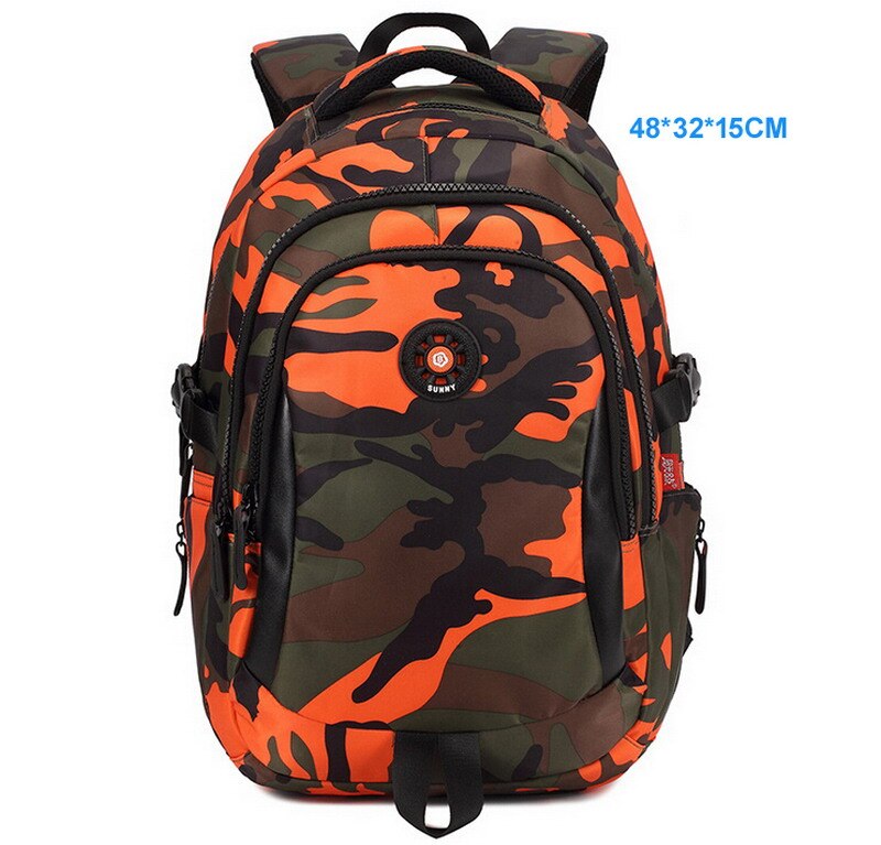 Top Brand Orthopedische Camouflage Kinderen Schooltassen Rugzak Mochila Voor Tieners Kids Jongens Meisjes Laptoptas Knapzak Satchel: Large Orange