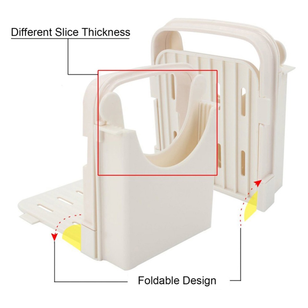 White Plastic Bread Slicer Cutting Guide Tools Plastic Splicing Toast Loaf Cutter Rack Slicing Kitchen Accessories Tool