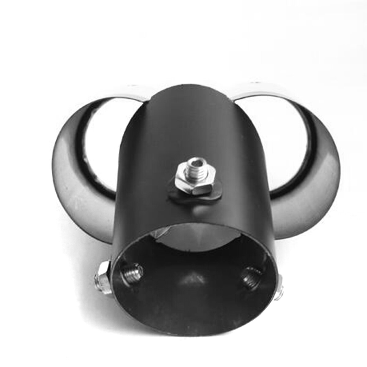 Universal Car Vehicle Stainless Steel Exhaust Muffler Steel Tail Pipe Bending Double Tube Waterproof anti-rust (silver&black)