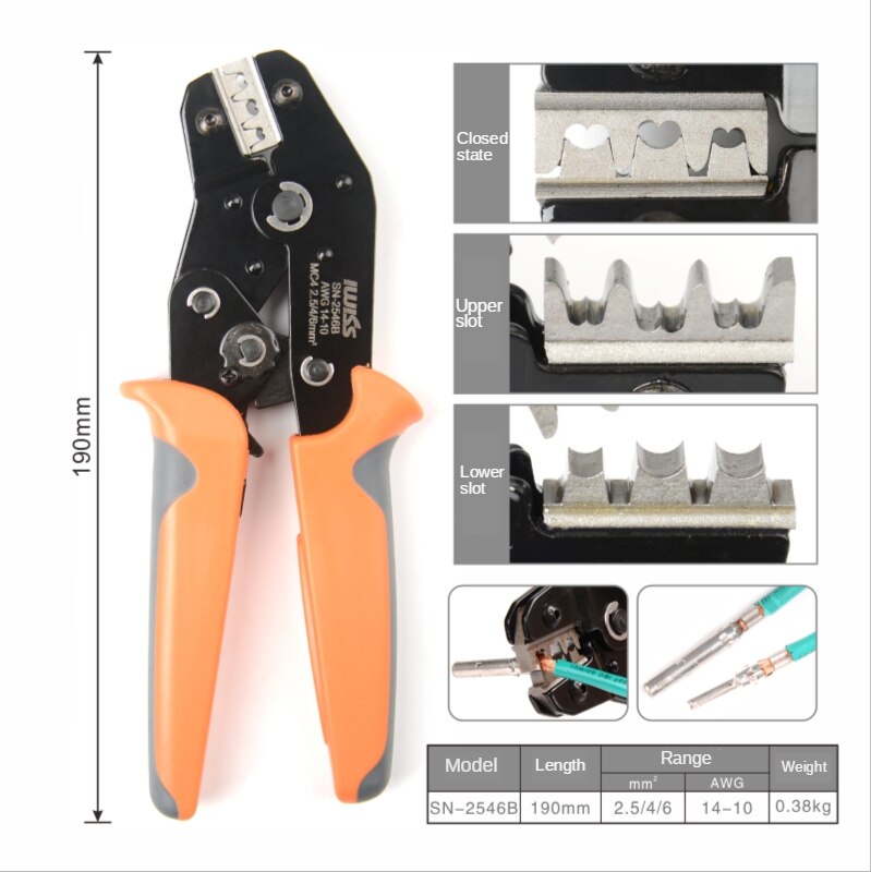 Iwiss SN-28B/48B/06/0325 Krimptang Klem Gereedschap Draad Connector Tool Tang Voor JST-SM /Dupont /XH2.54/PH2.0 /Tab Terminal