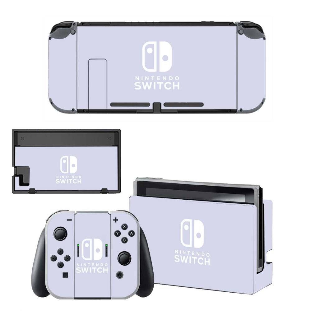 Pure Color Purple Screen Protector Sticker Skin for Nintendo Switch NS Console Dock Charger Stand Holder Joy-con Controller: KQBYSNS0071