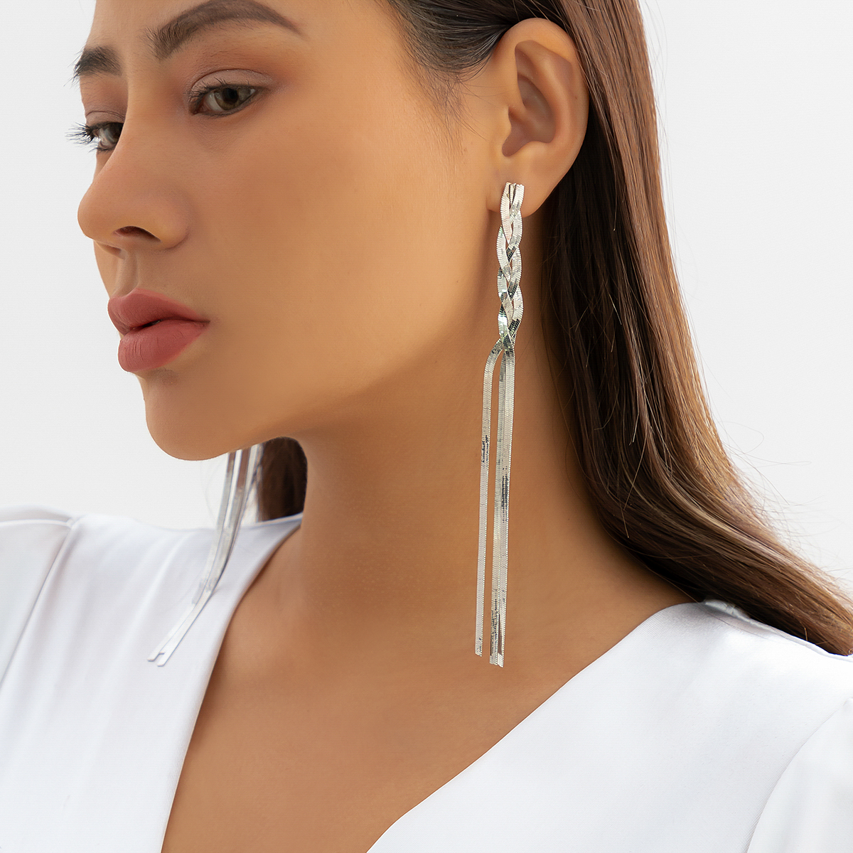 Ingemark Kpop-pendientes largos de cadena de serpiente para mujer, aretes colgantes Vintage de boda, accesorios de , joyería de