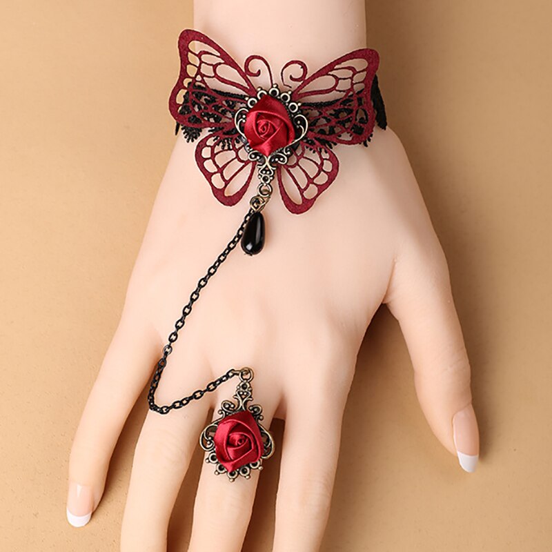 Bracelet Vintage Steampunk Gloves For WomenWrist Cuff Gear Lace Handwear Accessories Couple Bijoux: 5