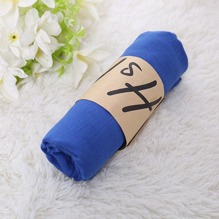 Écharpe de de Styliste pour Femme, Foulard de Créateur en Coton, Convient comme Hijab, Châle, Pashmina et Paréo de Plage, Bandana à Porter Autour du Cou, Modèle Noir pour Homme: Royal  Blue